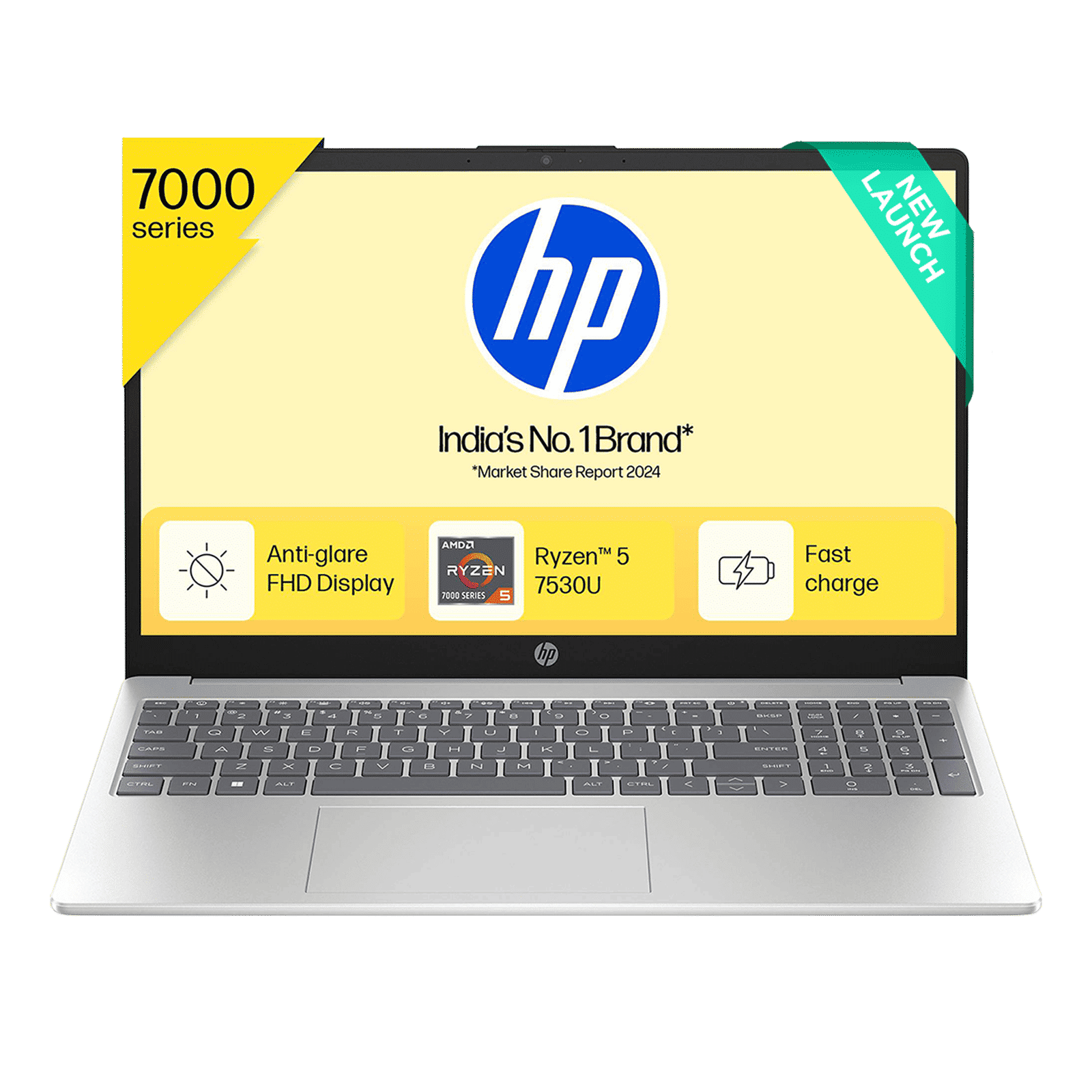 HP 15-fc0703AU AMD Ryzen 5 Thin & Light Laptop (16GB, 512GB SSD, Windows 11 Home, 15.6 inch Full HD Display, Natural Silver, 1.59 KG)