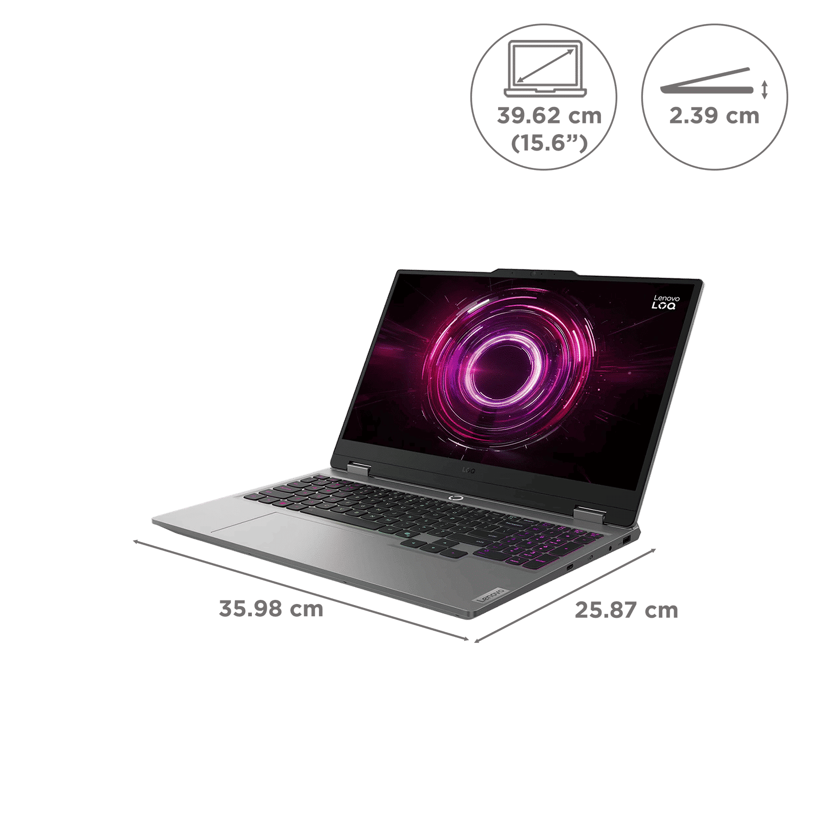 Lenovo LOQ 15AHP10 AMD Ryzen 7 Gaming Laptop (16GB, 1TB SSD, Windows 11 Home, 8GB Graphics, 15.6 Inch 144 Hz Full HD IPS Display, NVIDIA GeForce RTX 5060, MS Office Home 2024, Luna Grey, 2.4 KG)