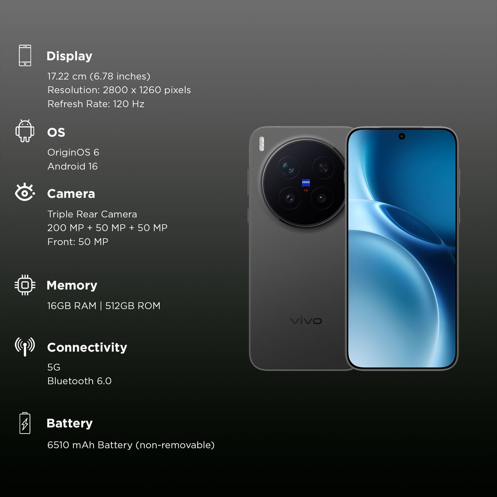 vivo X300 Pro 5G (16GB RAM, 512GB, Elite Black)