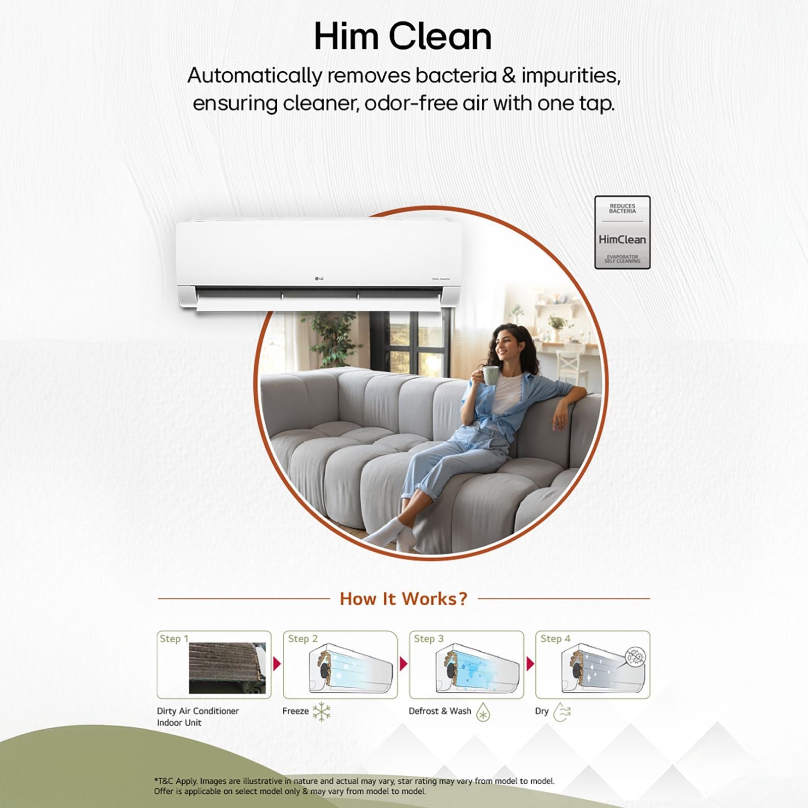 LG 6 in 1 Convertible 1.5 Ton 3 Star Inverter Split AC with Monsoon Comfort Feature (2025 Model, Copper Condenser, ASQ18ANXEAMLG)