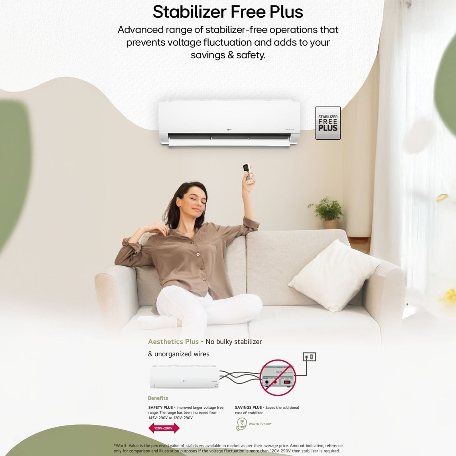LG 6 in 1 Convertible 1.5 Ton 3 Star Inverter Split AC with Monsoon Comfort Feature (2025 Model, Copper Condenser, ASQ18ANXEAMLG)
