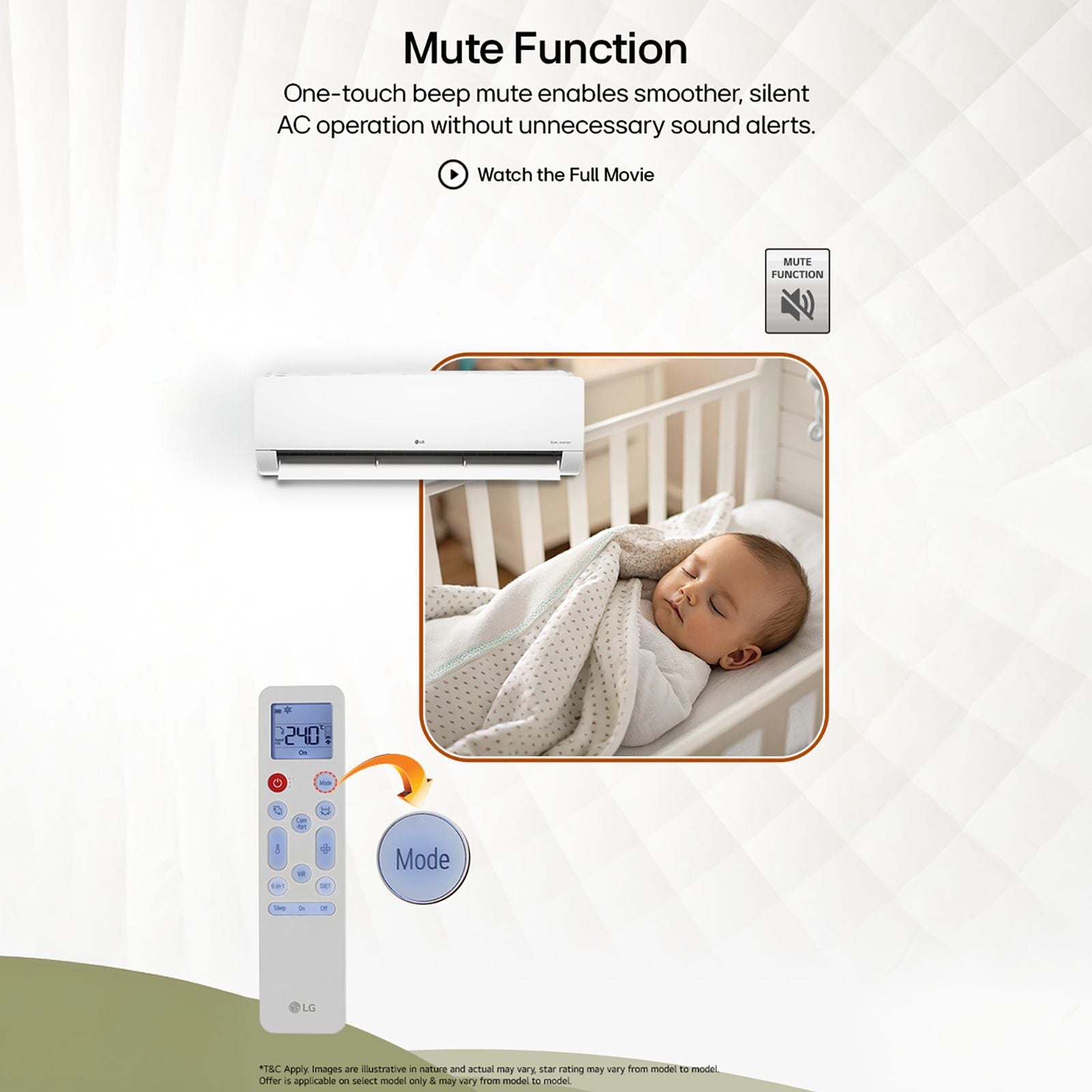 LG 6 in 1 Convertible 1 Ton 3 Star Inverter Split AC with Monsoon Comfort Feature (2025 Model, Copper Condenser, ASQ12YNXEAMLG)