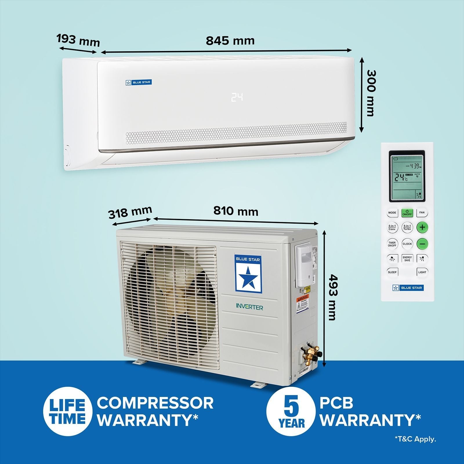 Blue Star M Series 5 in 1 Convertible 1 Ton 3 Star Inverter Split AC with AI Pro (2026 Model, Copper Condenser, IA312MXU)