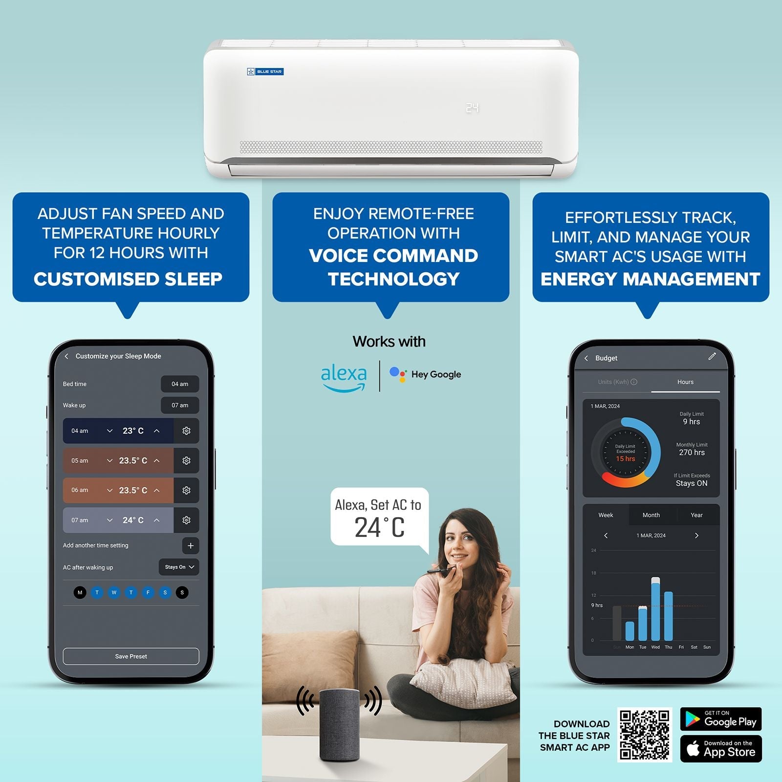 Blue Star N Series Convertible 1 Ton 5 Star Inverter Split Smart AC with Voice Command Technology (2026 Model, Copper Condenser, IA512NXUS)