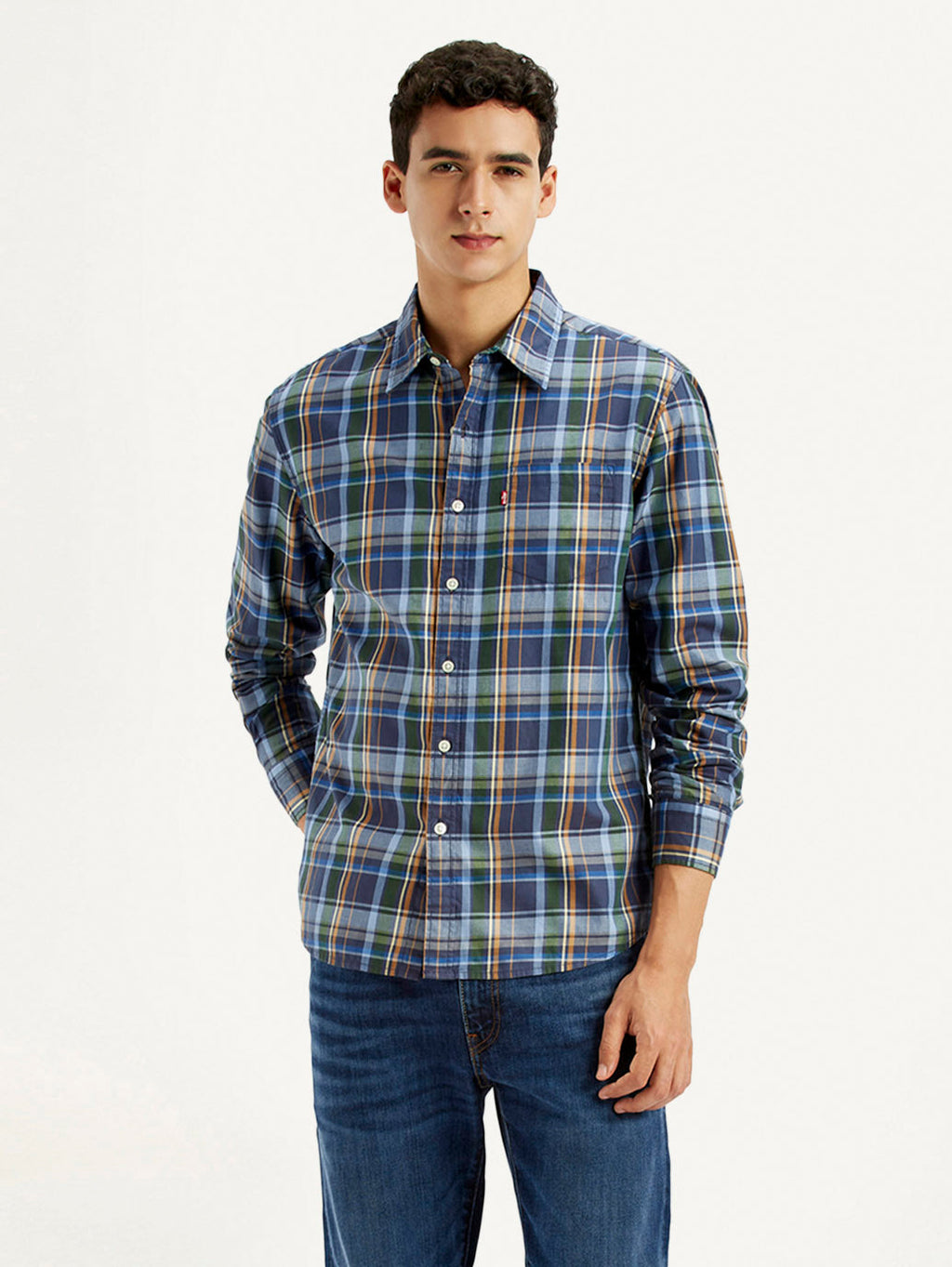 Men's Plaid Multi Color Slim Fit Shirt