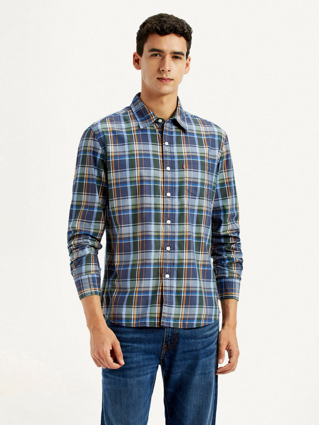 Men's Plaid Multi Color Slim Fit Shirt