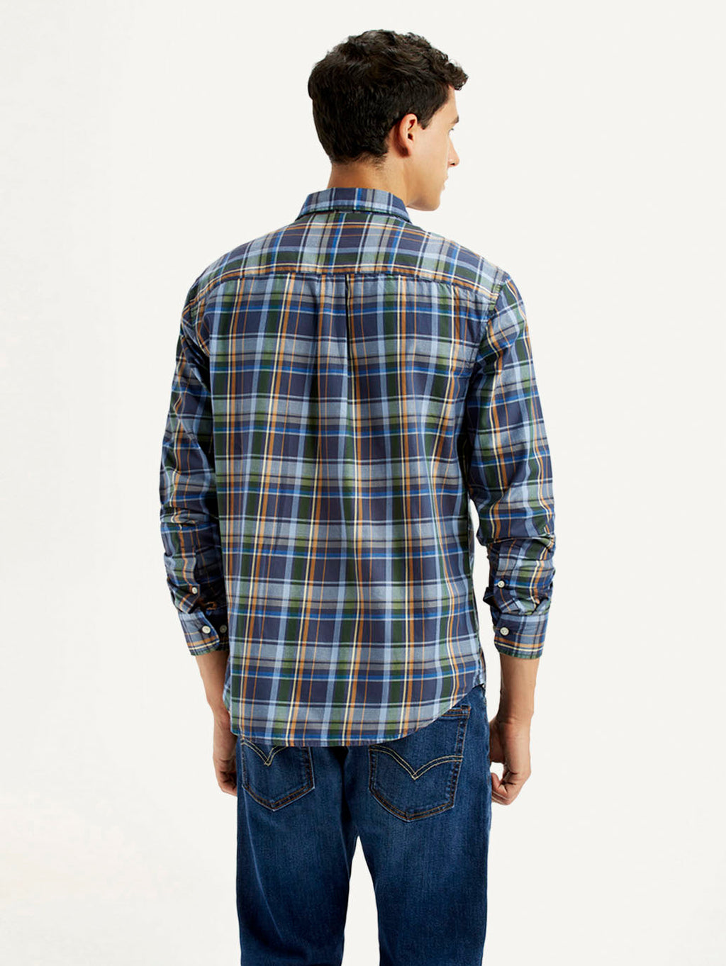 Men's Plaid Multi Color Slim Fit Shirt