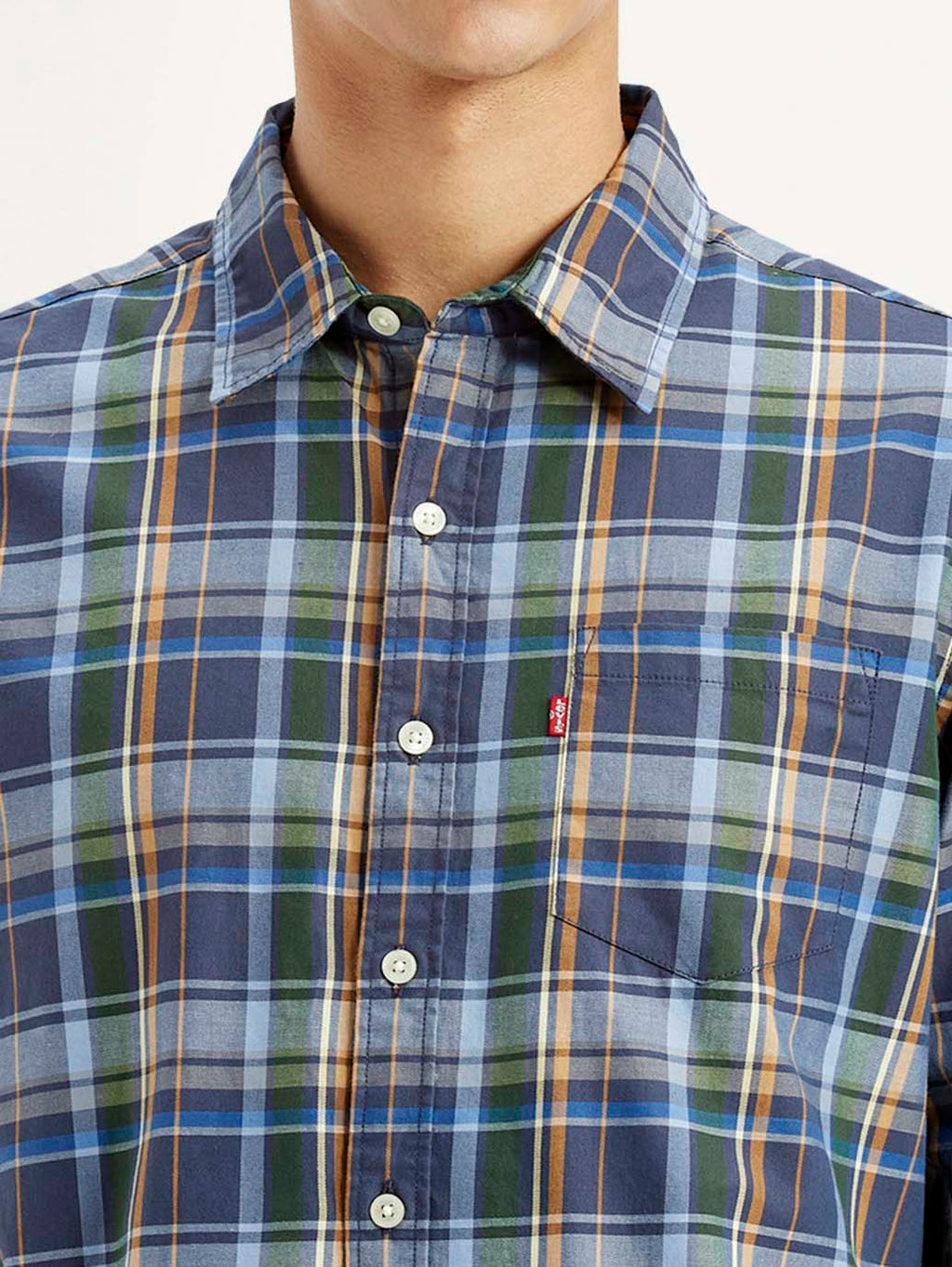 Men's Plaid Multi Color Slim Fit Shirt