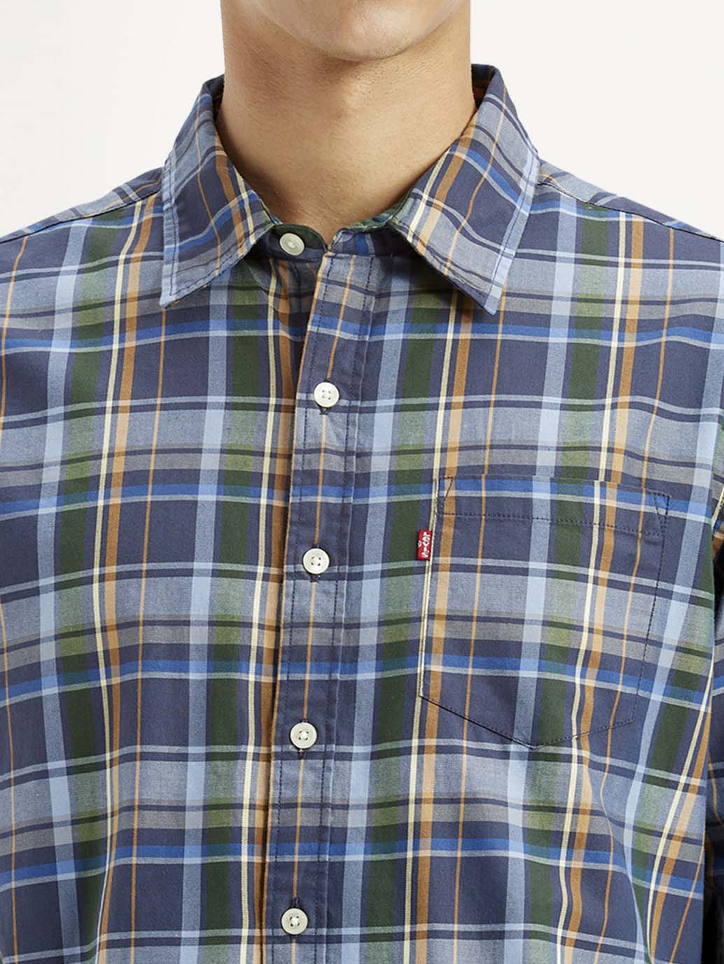 Men's Plaid Multi Color Slim Fit Shirt