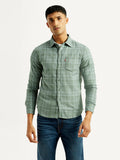 Men's Checkered Green Slim Fit Shirt