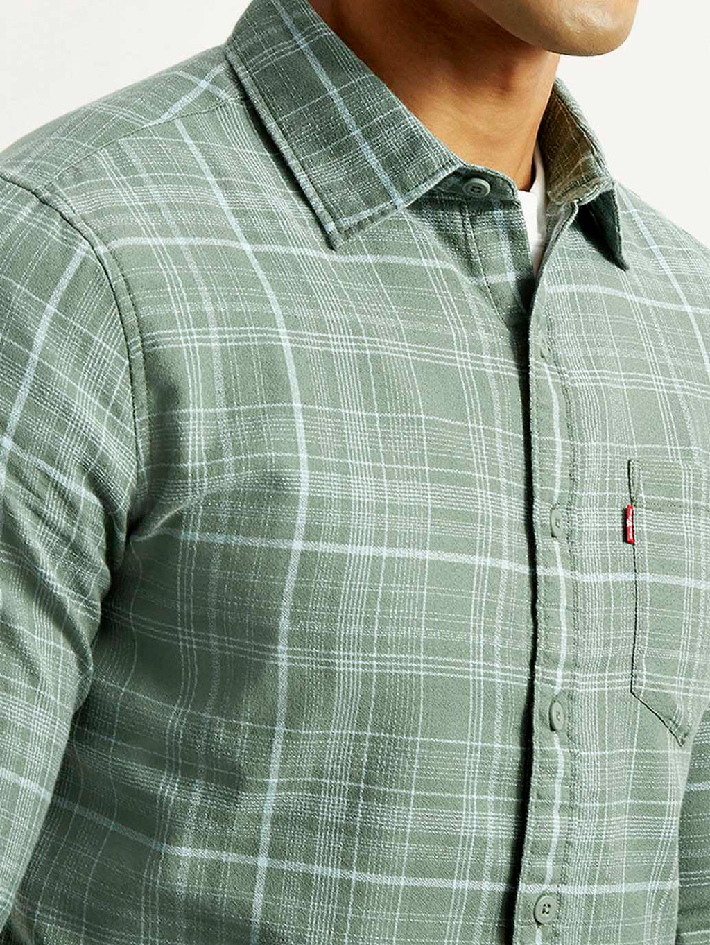 Men's Checkered Green Slim Fit Shirt