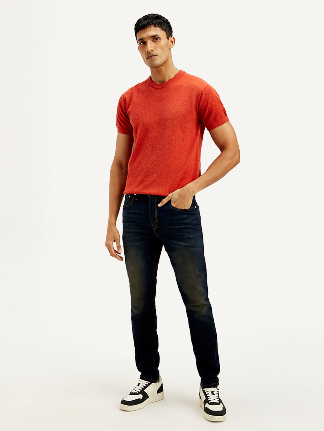 Men's 512 Navy Blue Slim Tapered Fit Mid Rise Jeans