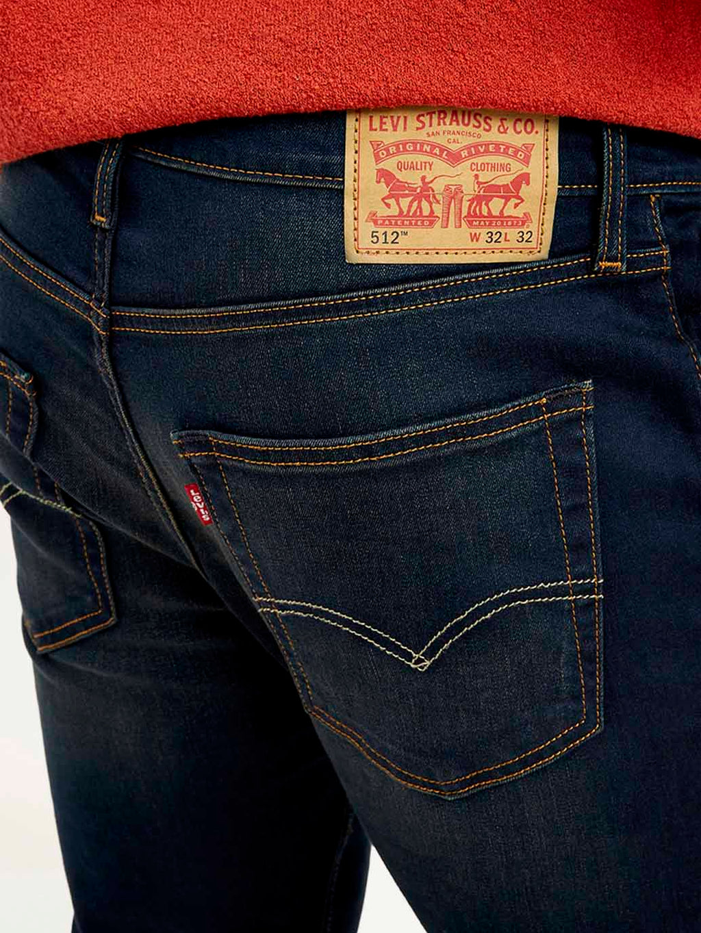 Men's 512 Navy Blue Slim Tapered Fit Mid Rise Jeans