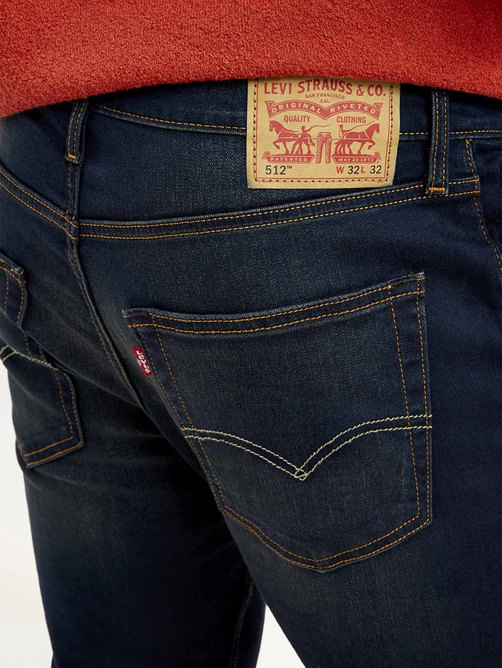 Men's 512 Navy Blue Slim Tapered Fit Mid Rise Jeans