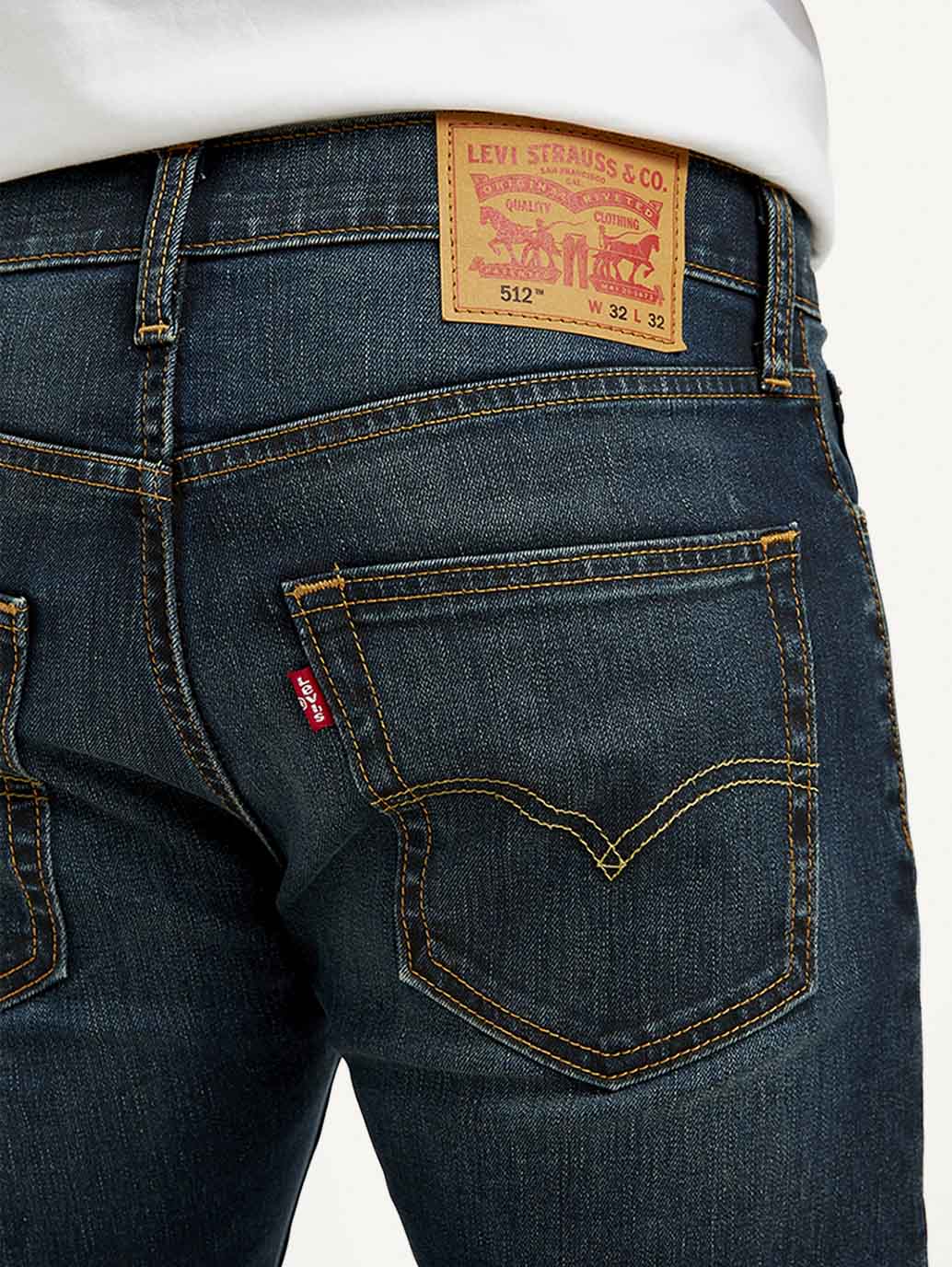 Men's 512 Navy Blue Slim Tapered Fit Mid Rise Jeans