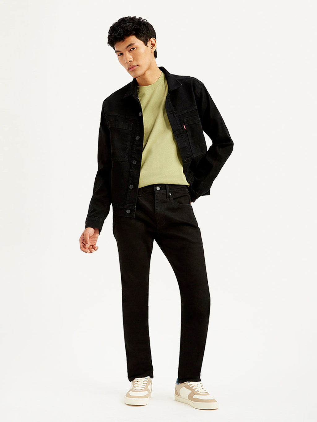 Men's 512 Black Slim Tapered Fit Mid Rise Selvedge Jeans