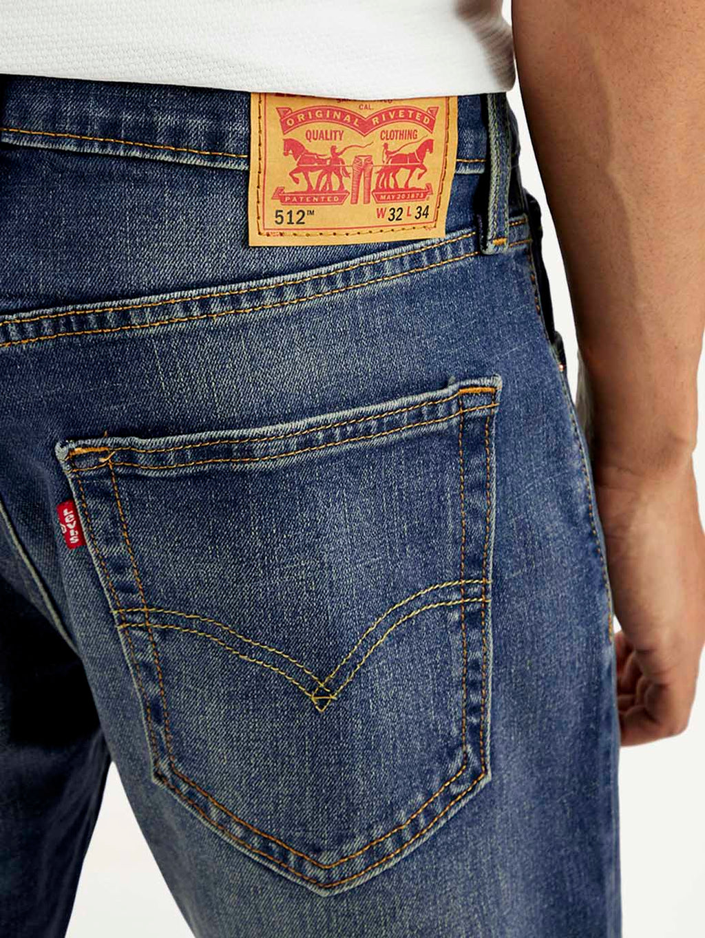 Men's 512 Blue Slim Tapered Fit Mid Rise Jeans
