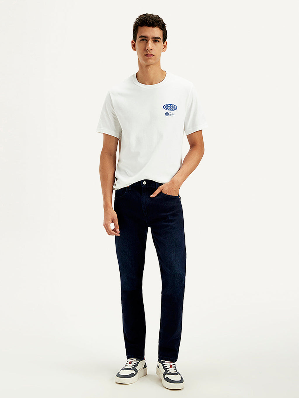 Men's 512 Dark Blue Slim Tapered Fit Mid Rise Jeans