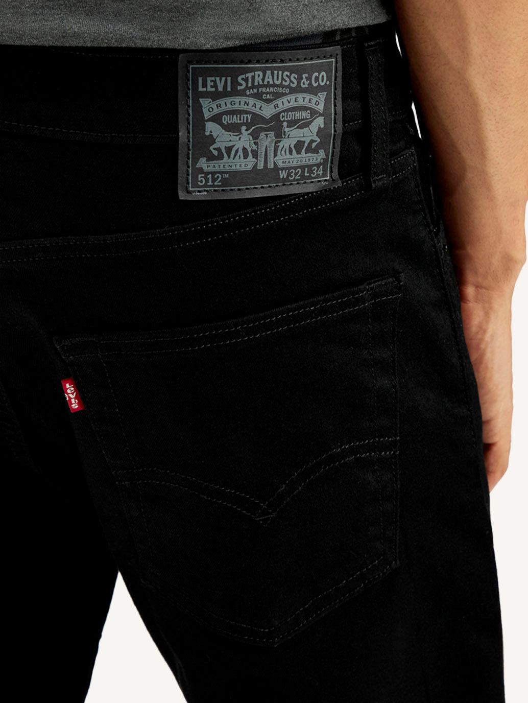 Men's 512 Black Slim Tapered Fit Mid Rise Jeans