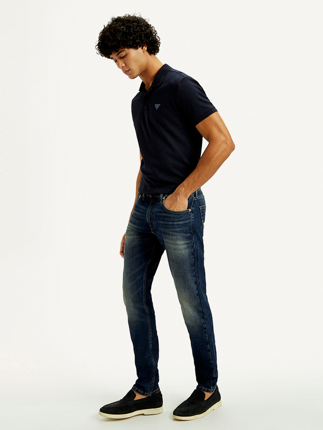 Men's Tinted 512 Med Indigo Slim Tapered Fit Mid Rise Jeans