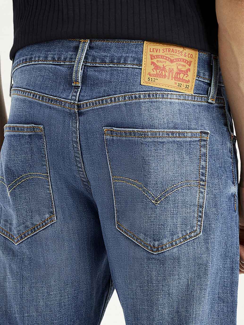 Men's 512 Blue Slim Tapered Fit Mid Rise Jeans