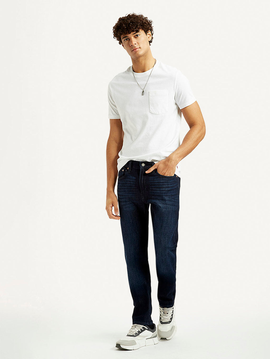 Men's 512 Dark Blue Slim Tapered Fit Mid Rise Jeans