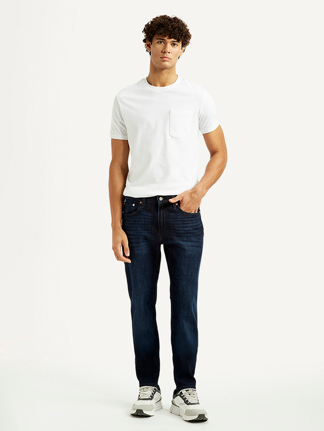 Men's 512 Dark Blue Slim Tapered Fit Mid Rise Jeans