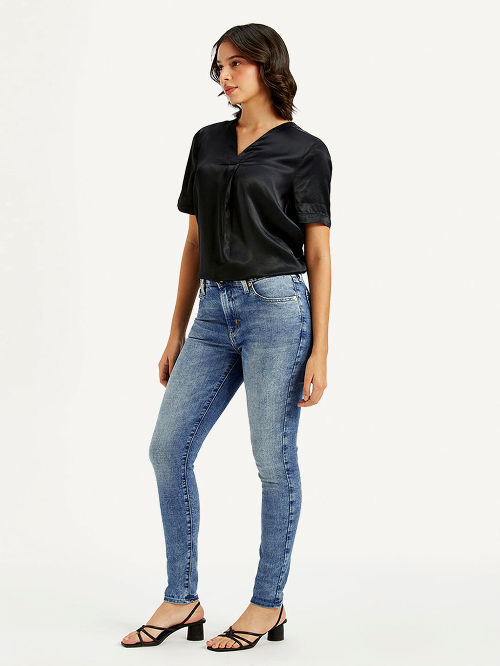 Women's 721 Blue Skinny Fit High Rise Jeans