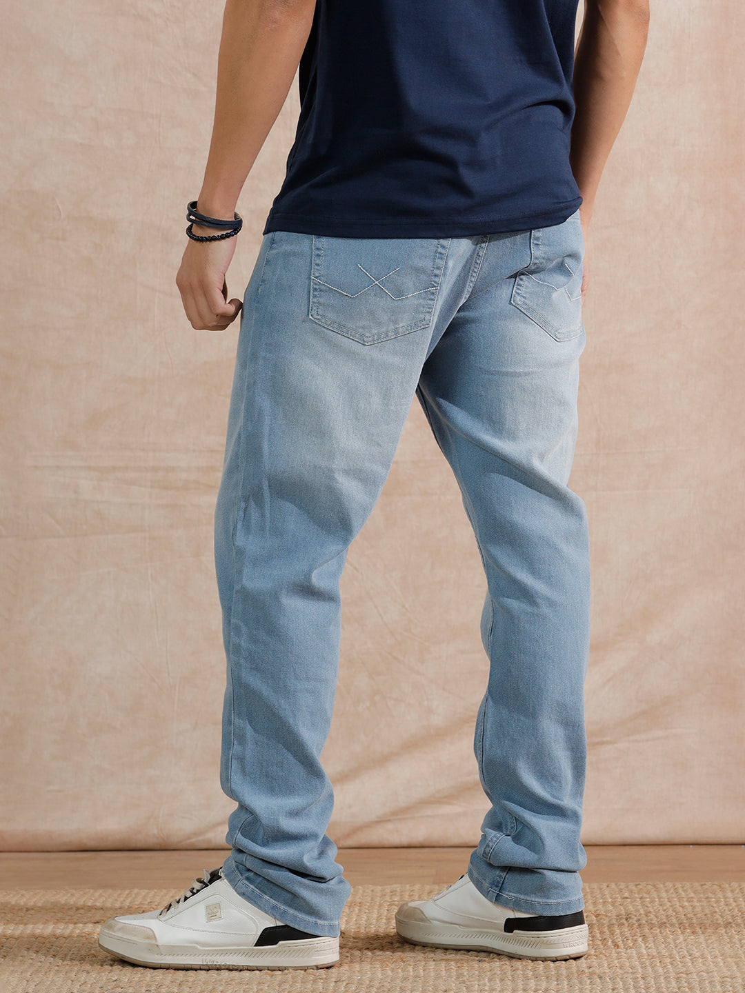 Casual Heavy Fade Slim Fit Jeans | Light Blue