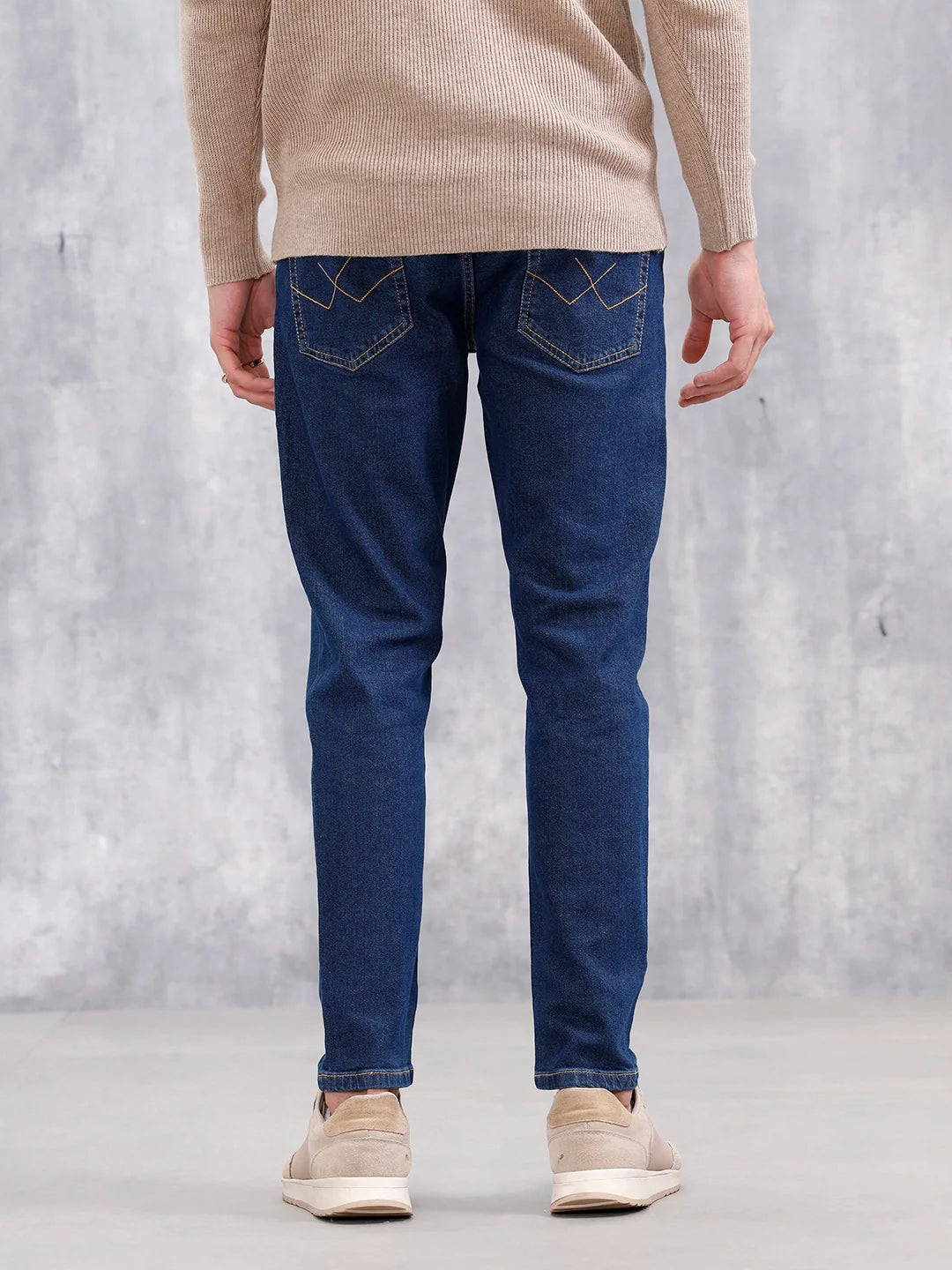Men's Skinny Crop Casual Jeans | Dark Stone