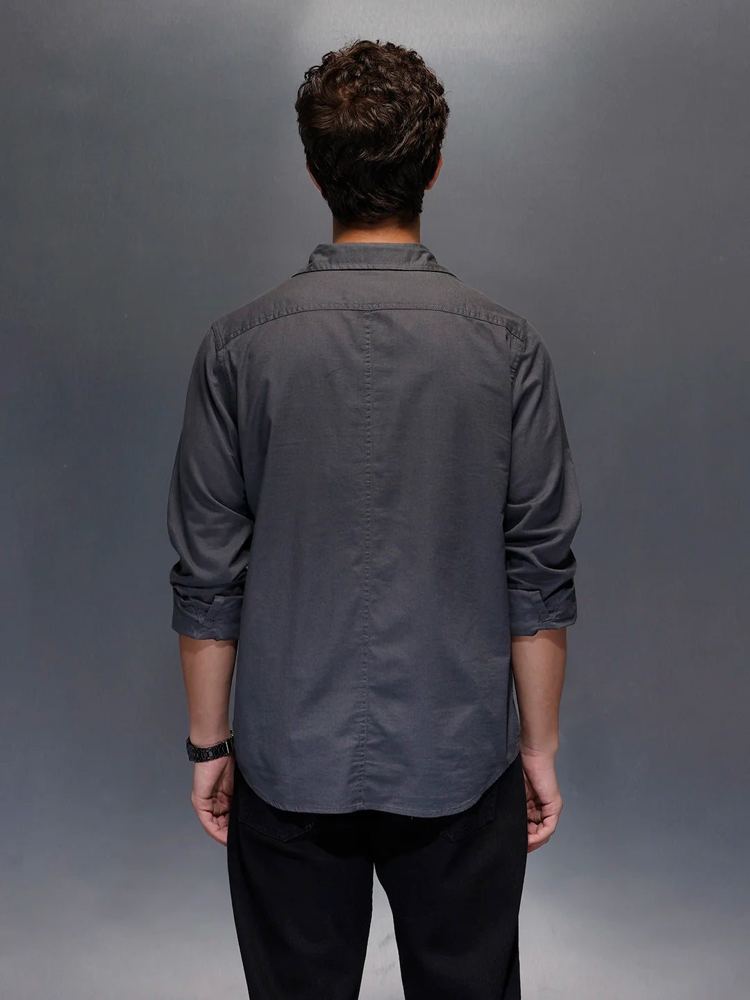 Men's Slim Fit Casual Shirt  |  Dark Grey