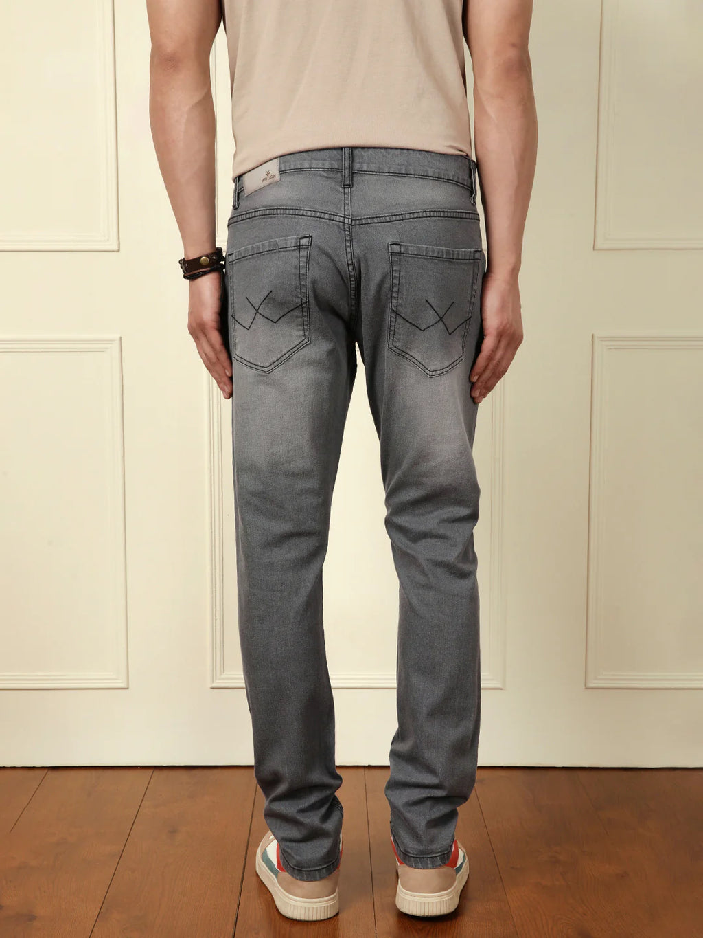 Faded Slim Tapered Jeans | Grey