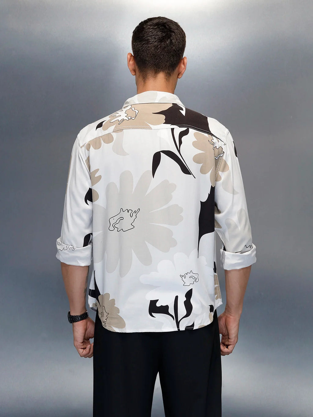 Floral Printed Comfort Fit Casual Shirt | Off White