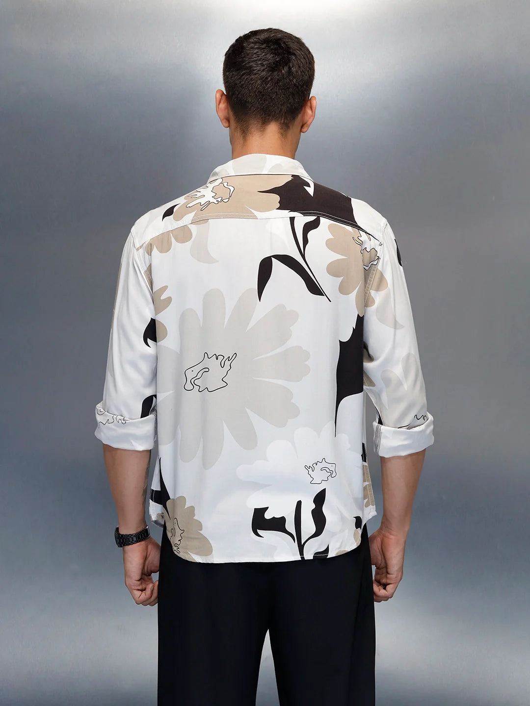 Floral Printed Comfort Fit Casual Shirt | Off White