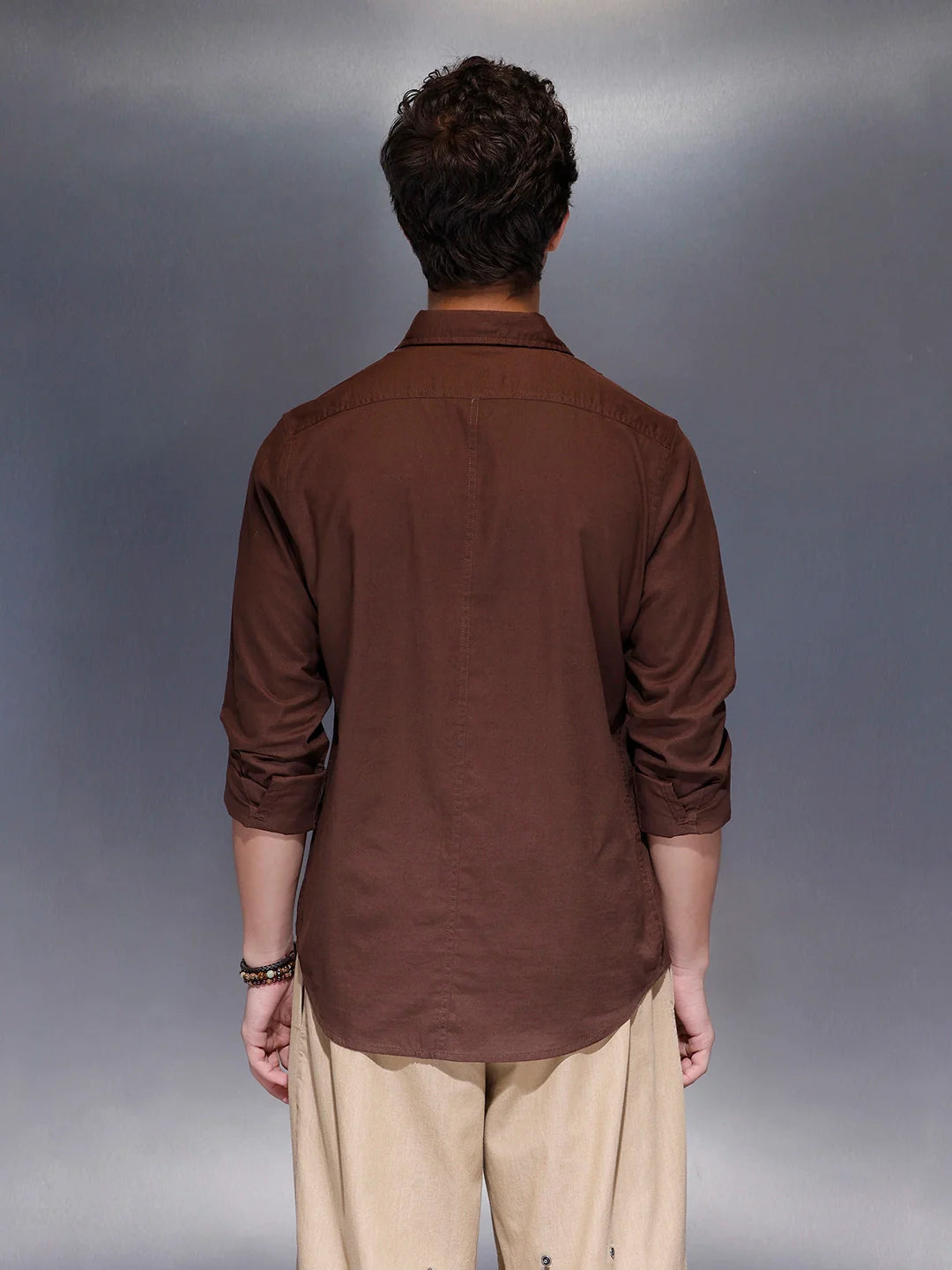 Men's Slim Fit Casual Shirt  |  Brown