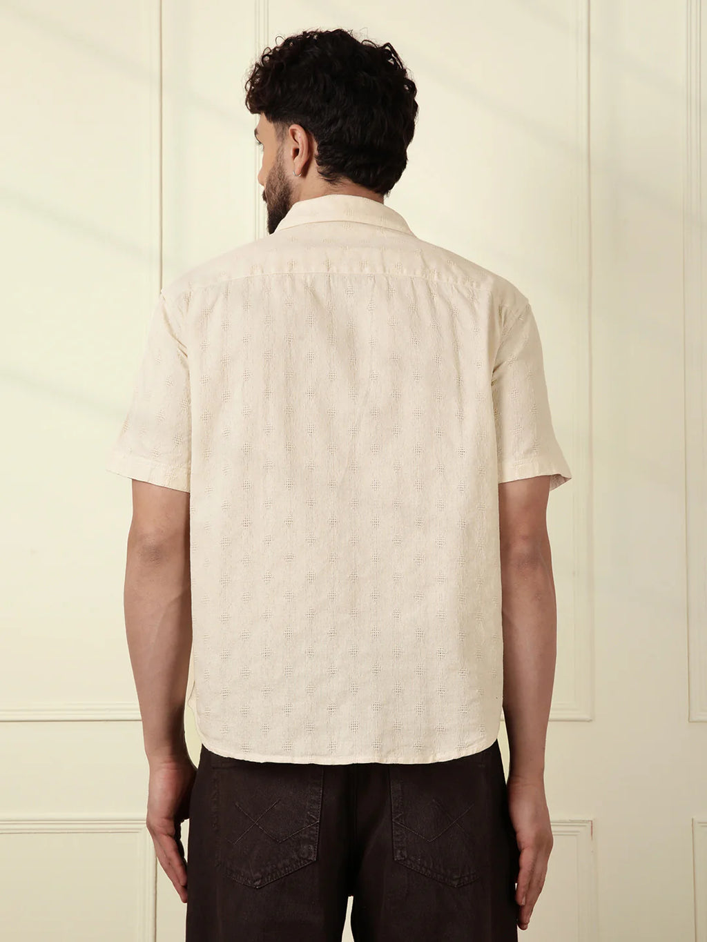 Textured Short Sleeve Shirt | Off White
