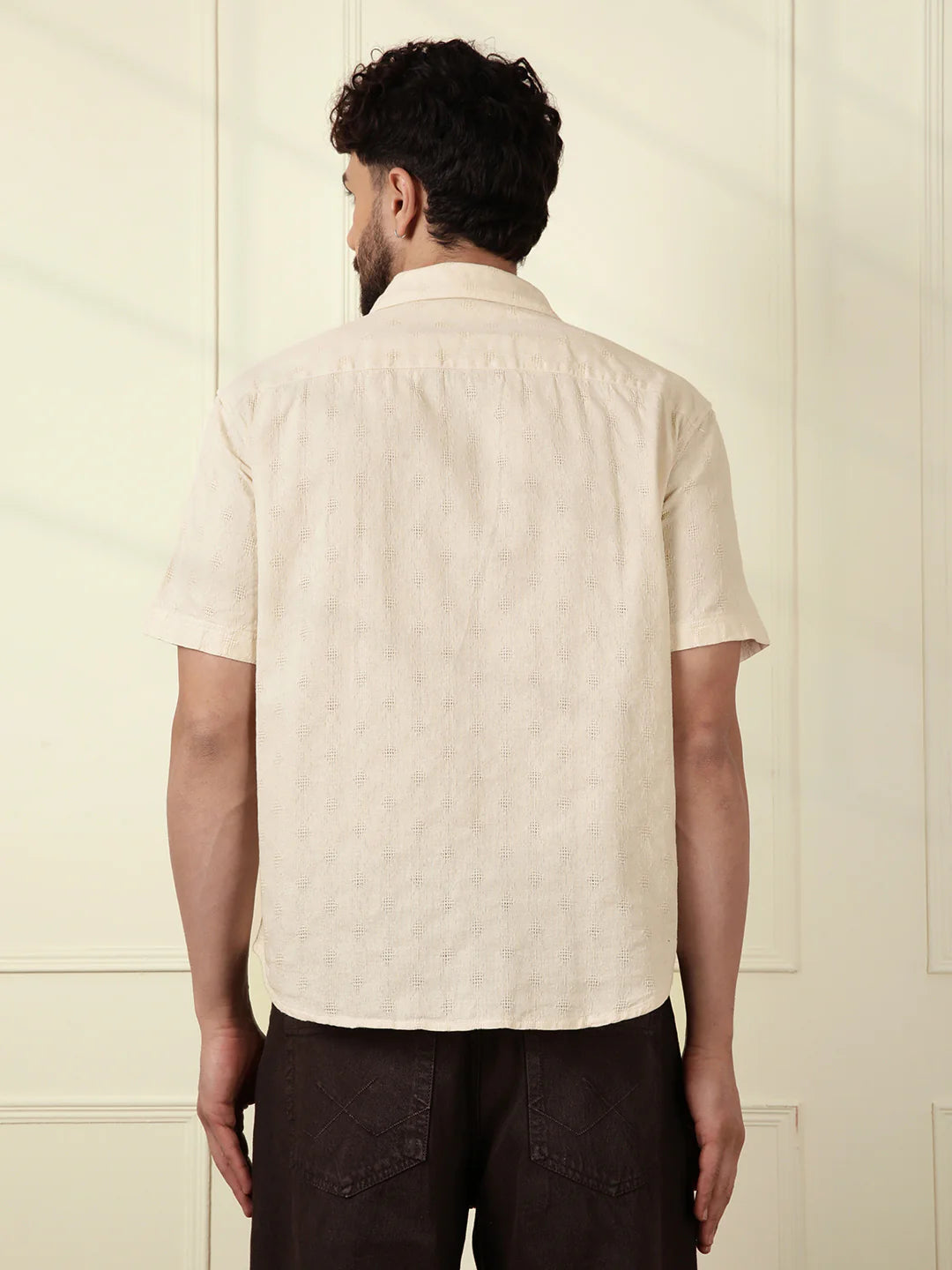 Textured Short Sleeve Shirt | Off White