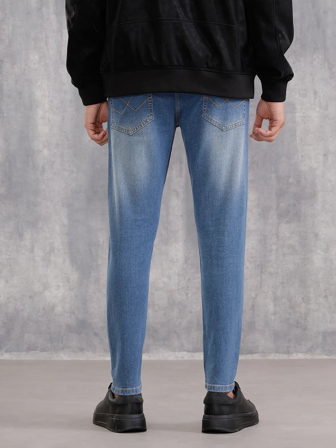 Skinny Crop Mid Wash Jeans I Blue