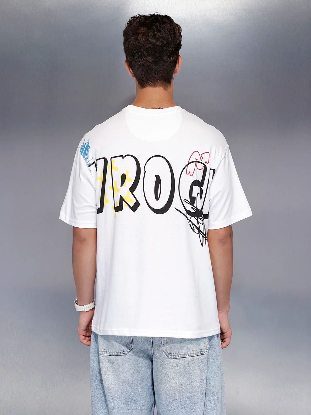 Printed oversized T-shirt | White