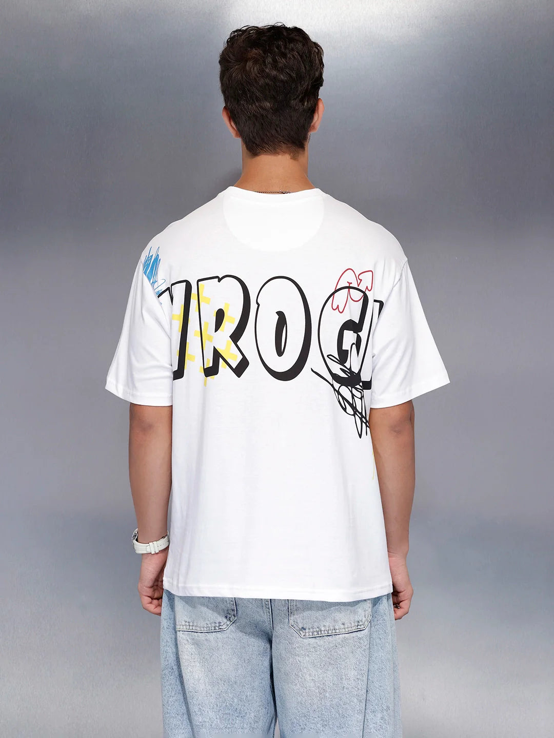 Printed oversized T-shirt | White