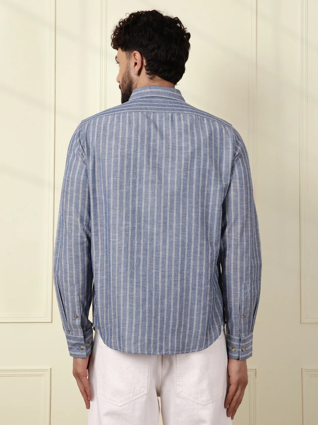 Chambray Striped Classic Shirt | Blue