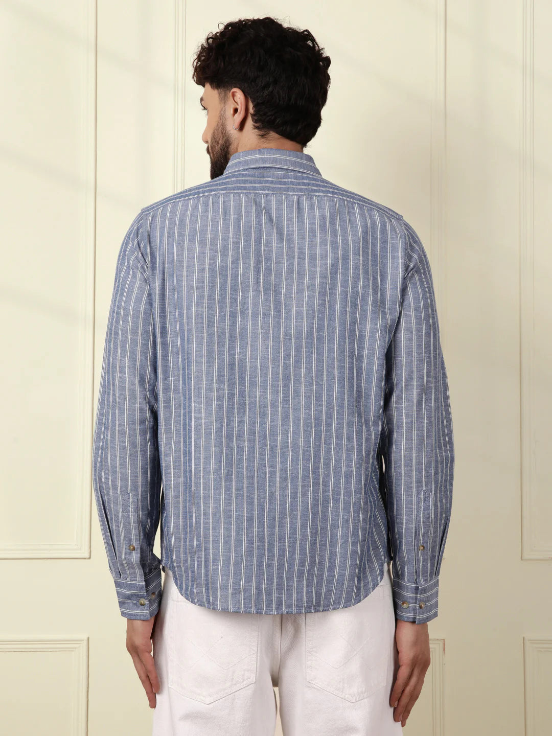Chambray Striped Classic Shirt | Blue