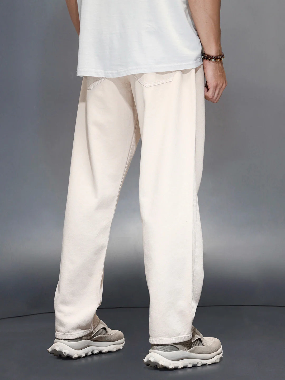 Men's Casual Loose Fit Jeans | Beige