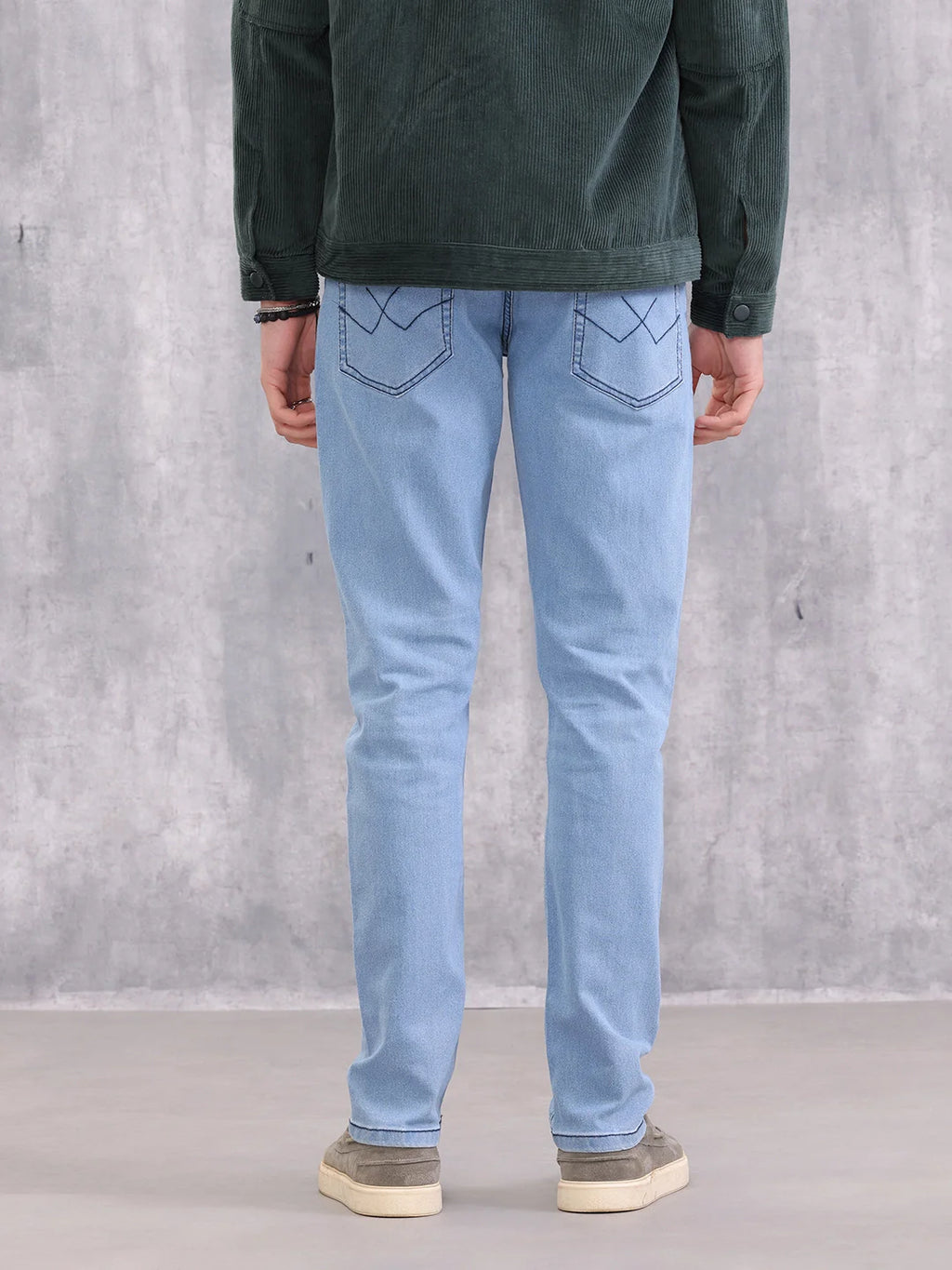 Solid Slim Tapered Jeans | Blue