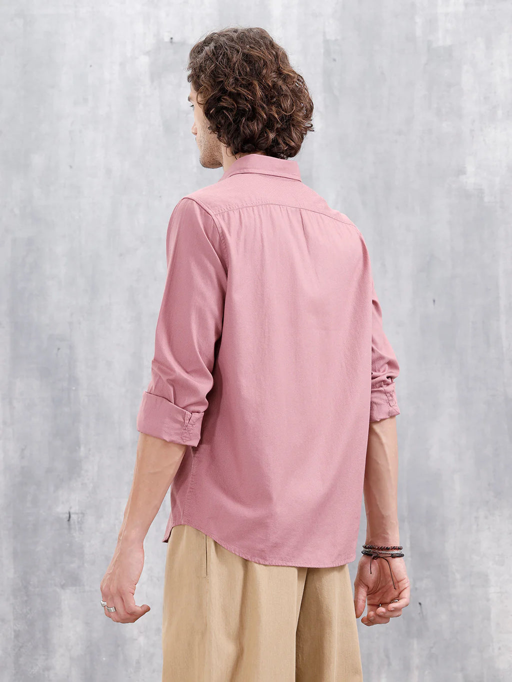 Solid 100%Cottom Slim Fit Shirt | Pink