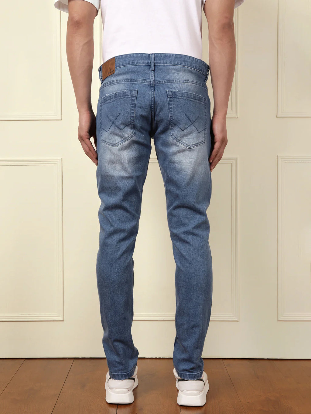 Linen Blend Denim Jeans | Light Blue