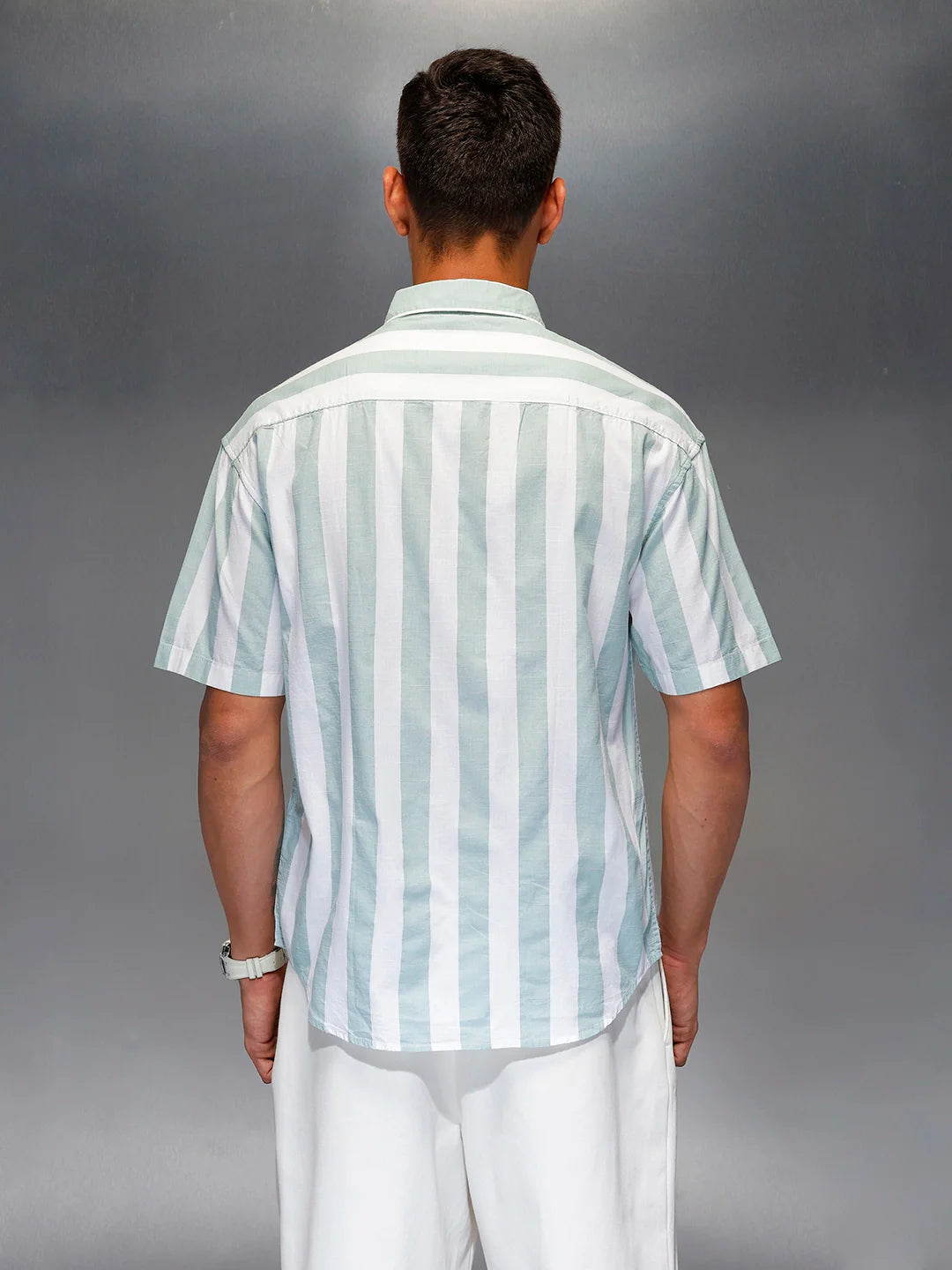 Men's casual oversize stripe shirt | White