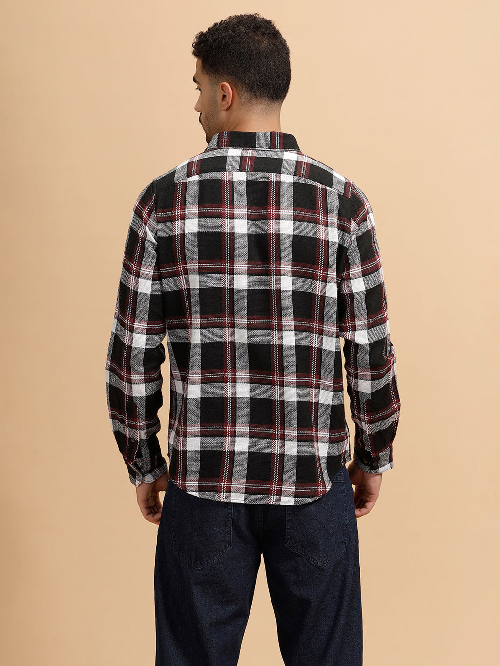 Textured Dobby Regular Fit Shirt | Red