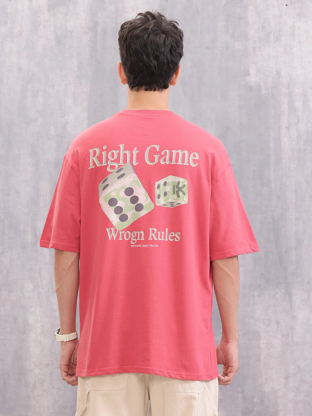 Game Inspired Graphic Printed Oversized Fit T-shirt | Red