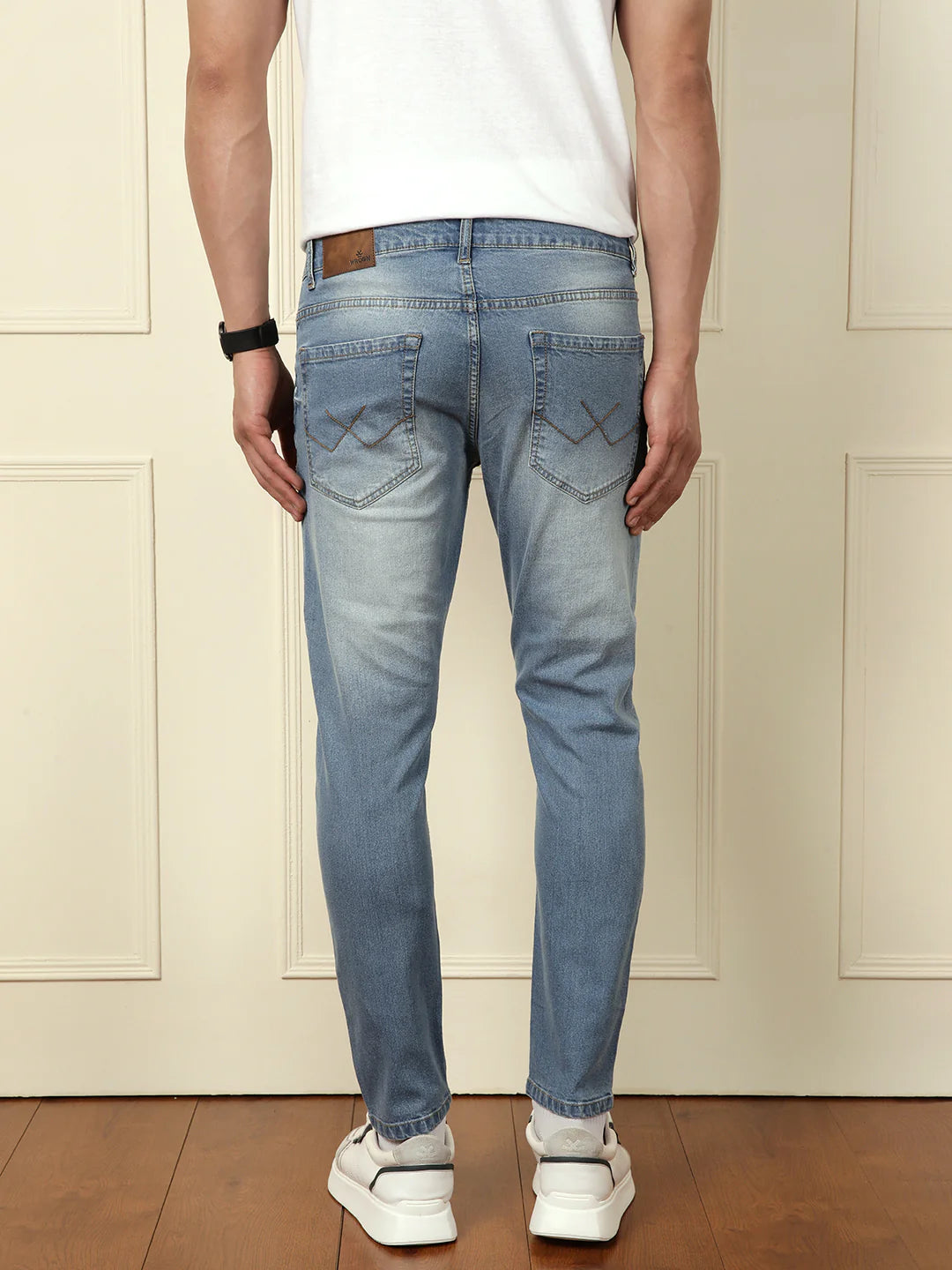 Faded Skinny Crop Jeans | Light Blue